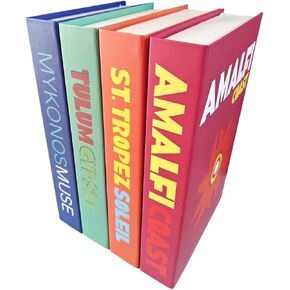 MINI ZOZI Preppy Desk Book ديكور الرف وهمية فو الأزياء كتاب 4PCS فتاة جوز الهند الجمالية الدنماركية الباستيل Beachy الزينة الملونة ديكور الغرفة الكتب الزخرفية ديكورات المنزل Preppy الاشياء الأزرق in Kuwait