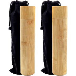 مجموعة INKNOTE المكونة من 2 أنبوب صغير من الخيزران الصغير صديق للبيئة وقابل للتحلل البيولوجي، أنبوب حرق الجثث، جرة حرق الجثث وحقيبة مخملية سوداء للبشر والنساء والحيوانات الأليفة والكلاب والقطط (9 بوصة × 2 بوصة) in Kuwait