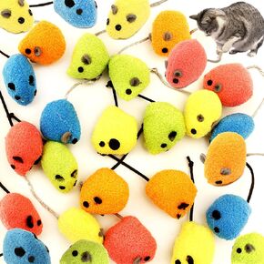Youngever 20 Pcs Cat Toys, Catnip Mice, Cat Mouse Toys, Catnip Cat Toys, Interactive Play for Cat, Puppy, Kitty, Kitten (Grey) in Kuwait