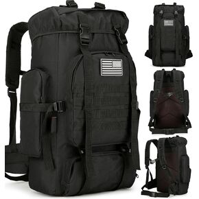 Bkcmy 45L Hiking Backpack Waterproof Travel Backpack Lightweight Outdoor Daypack Camping Backpack for Men Women (Black)