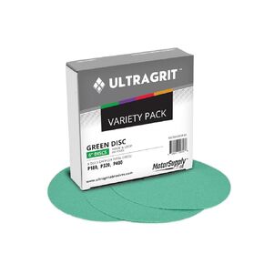UltraGrit Green 6" Sanding Disc, Hook and Loop, P180, P320, P400 Variety Pack, No Holes - 24 Discs per Box - Random Orbital Sandpaper in Saudi Arabia