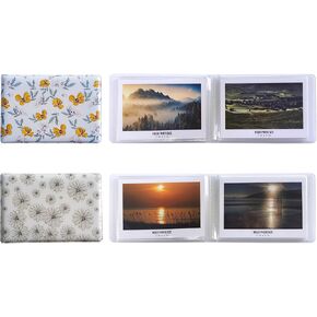 Small Photo Album 4x6, 2 Pack Packing, 64 Sturdy & Clear Inner Pockets For 4"x6" Photos, Soft Touch Vegan Leather Covers, Unique & Beautiful Printing (E) in Saudi Arabia