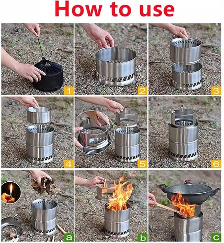 EMOT Oversized Camping Stove, Large 7 Inches Outdoor Wood Stove, Rocket Stove, Camping Backpacking Stoves. Burns Twigs, NO Batteries or Liquid Fuel Gas Canister Required, 1.75 LB in Saudi Arabia