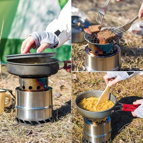 EMOT Oversized Camping Stove, Large 7 Inches Outdoor Wood Stove, Rocket Stove, Camping Backpacking Stoves. Burns Twigs, NO Batteries or Liquid Fuel Gas Canister Required, 1.75 LB in Saudi Arabia