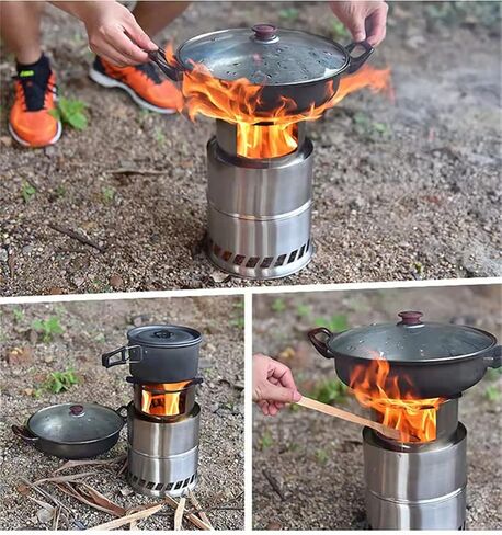 EMOT Oversized Camping Stove, Large 7 Inches Outdoor Wood Stove, Rocket Stove, Camping Backpacking Stoves. Burns Twigs, NO Batteries or Liquid Fuel Gas Canister Required, 1.75 LB in Saudi Arabia