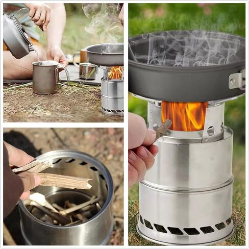 EMOT Oversized Camping Stove, Large 7 Inches Outdoor Wood Stove, Rocket Stove, Camping Backpacking Stoves. Burns Twigs, NO Batteries or Liquid Fuel Gas Canister Required, 1.75 LB in Saudi Arabia