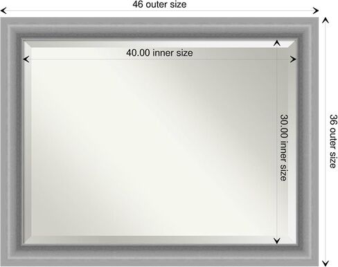 Amanti Art Bathroom Mirror, Brushed Nickel Wall Mirror for use as Bathroom Vanity Mirror Over Sink (23.5 x 19.5 in.) Beveled Mirror, Silver Mirror, Modern Mirror from WI, USA in Saudi Arabia