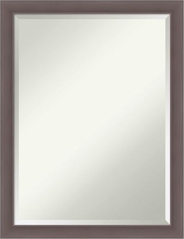 Amanti Art Bathroom Mirror, Brushed Nickel Wall Mirror for use as Bathroom Vanity Mirror Over Sink (23.5 x 19.5 in.) Beveled Mirror, Silver Mirror, Modern Mirror from WI, USA in Saudi Arabia
