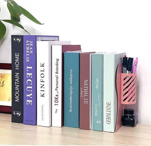 Book Ends, Adjustable Bookends Book Holders for Shelves, Desk Magazine File Organizer Holder for Office, Books, Papers, Extends up to 19 inches.Scratch-Resistant Hand Coating-Pink in Saudi Arabia