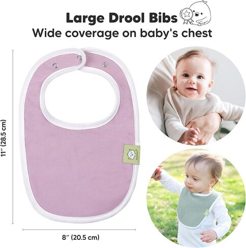 KeaBabies 5-Pack Organic Muslin Baby Burp Cloths and 8-Pack Organic Baby Bibs for Girls & Boys - Bamboo Viscose Cotton Burp Cloth - Teething Baby Bibs for Boy, Girl - Burp Rags - Newborn Bibs for Baby in Saudi Arabia