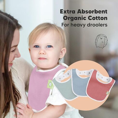 KeaBabies 5-Pack Organic Muslin Baby Burp Cloths and 8-Pack Organic Baby Bibs for Girls & Boys - Bamboo Viscose Cotton Burp Cloth - Teething Baby Bibs for Boy, Girl - Burp Rags - Newborn Bibs for Baby in Saudi Arabia