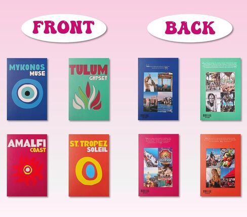 MINI ZOZI Preppy Desk Book ديكور الرف وهمية فو الأزياء كتاب 4PCS فتاة جوز الهند الجمالية الدنماركية الباستيل Beachy الزينة الملونة ديكور الغرفة الكتب الزخرفية ديكورات المنزل Preppy الاشياء الأزرق in Kuwait