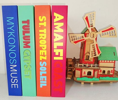 MINI ZOZI Preppy Desk Book ديكور الرف وهمية فو الأزياء كتاب 4PCS فتاة جوز الهند الجمالية الدنماركية الباستيل Beachy الزينة الملونة ديكور الغرفة الكتب الزخرفية ديكورات المنزل Preppy الاشياء الأزرق in Kuwait