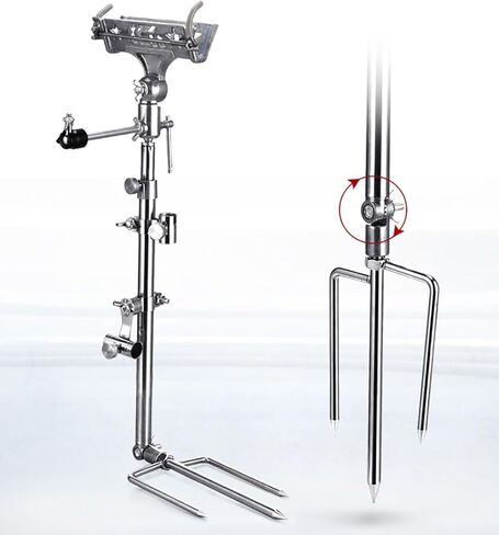 1 حزمة حامل قضيب الصيد 180 درجة حامل قصبة الصيد قابل للتعديل مع دعامة حامل الطعم وحامل حارس الأسماك لصيد الأسماك في البحيرات والأنهار in Kuwait