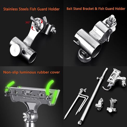 1 حزمة حامل قضيب الصيد 180 درجة حامل قصبة الصيد قابل للتعديل مع دعامة حامل الطعم وحامل حارس الأسماك لصيد الأسماك في البحيرات والأنهار in Kuwait