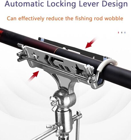 1 حزمة حامل قضيب الصيد 180 درجة حامل قصبة الصيد قابل للتعديل مع دعامة حامل الطعم وحامل حارس الأسماك لصيد الأسماك في البحيرات والأنهار in Kuwait