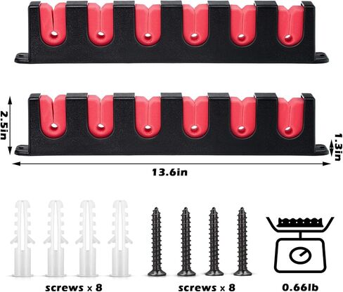 Fishing Rod Holder Wall Mount Fishing Rod Holder for Garage 13.6 Inch Vertical Fishing Pole Holder 6 Fishing Rod Rack for Fishing Boat Garage Wall Accessories(Red Horizontal, 4 Pieces) in Saudi Arabia