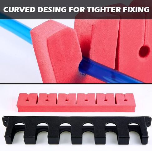 Fishing Rod Holder Wall Mount Fishing Rod Holder for Garage 13.6 Inch Vertical Fishing Pole Holder 6 Fishing Rod Rack for Fishing Boat Garage Wall Accessories(Red Horizontal, 4 Pieces) in Saudi Arabia