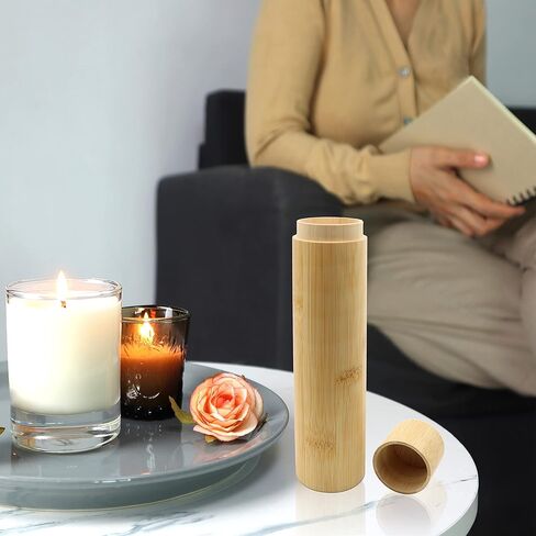 مجموعة INKNOTE المكونة من 2 أنبوب صغير من الخيزران الصغير صديق للبيئة وقابل للتحلل البيولوجي، أنبوب حرق الجثث، جرة حرق الجثث وحقيبة مخملية سوداء للبشر والنساء والحيوانات الأليفة والكلاب والقطط (9 بوصة × 2 بوصة) in Kuwait