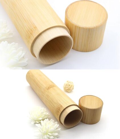 مجموعة INKNOTE المكونة من 2 أنبوب صغير من الخيزران الصغير صديق للبيئة وقابل للتحلل البيولوجي، أنبوب حرق الجثث، جرة حرق الجثث وحقيبة مخملية سوداء للبشر والنساء والحيوانات الأليفة والكلاب والقطط (9 بوصة × 2 بوصة) in Kuwait