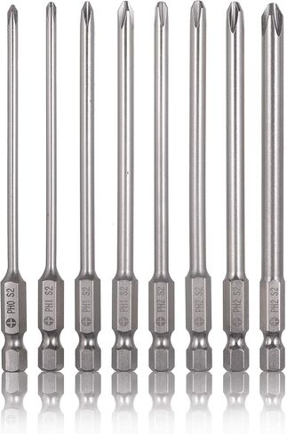 Mixiflor 8 Piece Torx Head Screwdriver Bit Set, Magnetic 1/4 Inch Hex Shank S2 Steel, 4-Inch Long Drill Bit in Kuwait