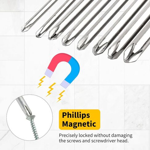 Mixiflor 8 Piece Torx Head Screwdriver Bit Set, Magnetic 1/4 Inch Hex Shank S2 Steel, 4-Inch Long Drill Bit in Kuwait