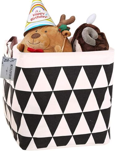 Square Storage Basket Canvas Collapsible Organizer Bins for Book, Nursery, Kid's Toys, Closet & Laundry, Gift Baskets(Letter) in Saudi Arabia