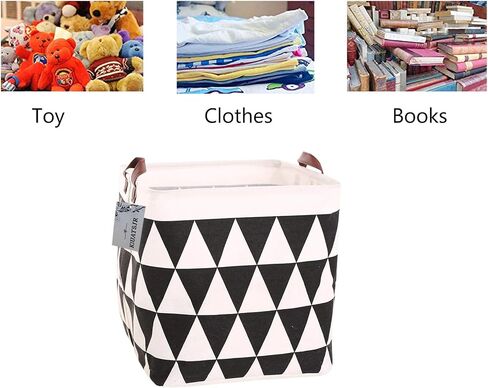 Square Storage Basket Canvas Collapsible Organizer Bins for Book, Nursery, Kid's Toys, Closet & Laundry, Gift Baskets(Letter) in Saudi Arabia