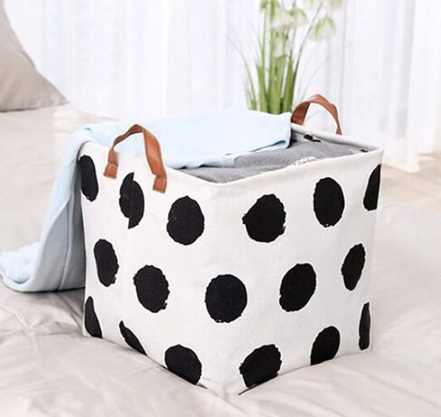 Square Storage Basket Canvas Collapsible Organizer Bins for Book, Nursery, Kid's Toys, Closet & Laundry, Gift Baskets(Letter) in Saudi Arabia