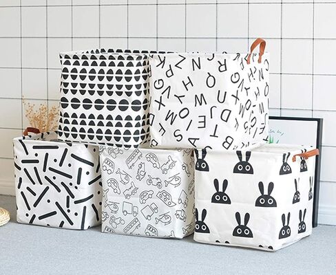 Square Storage Basket Canvas Collapsible Organizer Bins for Book, Nursery, Kid's Toys, Closet & Laundry, Gift Baskets(Letter) in Saudi Arabia