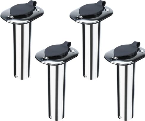 NovelBee 4pcs Boat Fishing Rod Holders,Stainless Steel Fishing Rod Rack Flush Mount withCap,Liner,Gasket (90 Degree Rod Holder) in Saudi Arabia
