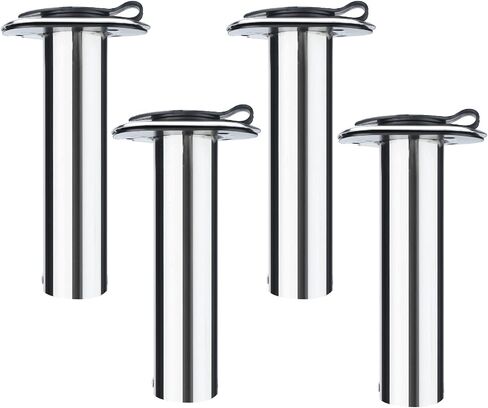 NovelBee 4pcs Boat Fishing Rod Holders,Stainless Steel Fishing Rod Rack Flush Mount withCap,Liner,Gasket (90 Degree Rod Holder) in Saudi Arabia