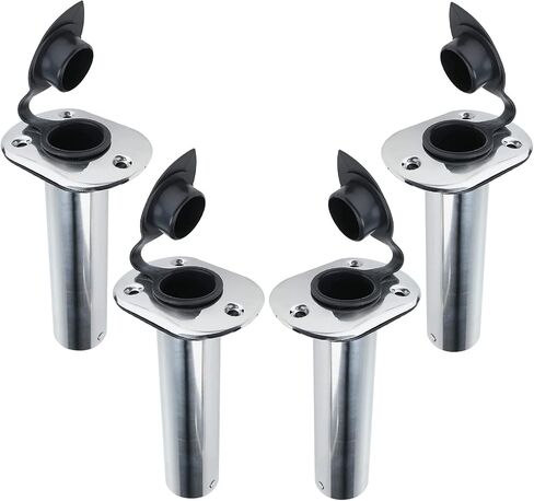 NovelBee 4pcs Boat Fishing Rod Holders,Stainless Steel Fishing Rod Rack Flush Mount withCap,Liner,Gasket (90 Degree Rod Holder) in Saudi Arabia