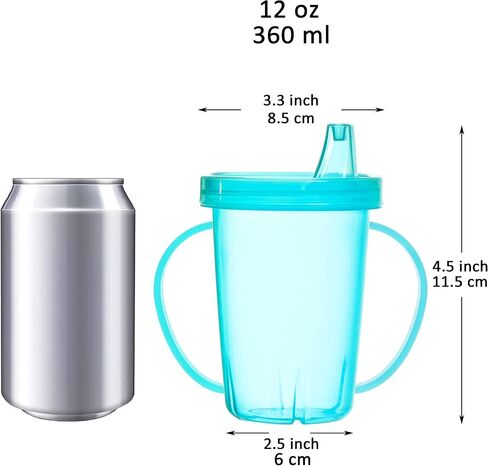 Youngever 8 Pack Kids Sippy Cups with Handle, Sippy Cups for Infant, Kids, Toddler, 8 Assorted Color Sippy Cups in Saudi Arabia