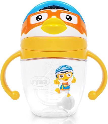 كوب أطفال يحتوي على مصاصة وثقل من ليتل رينا مع مقبض وحبل قصير لتدريب الأطفال على الانتقال ضد الانسكاب للأطفال الصغار بعمر 6 أشهر و12 شهرًا وأكثر، أكواب للأطفال الصغار المرنة سعة 236.5 مل in Kuwait