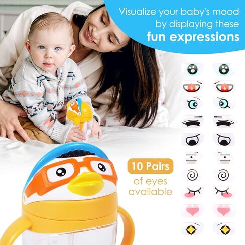 كوب أطفال يحتوي على مصاصة وثقل من ليتل رينا مع مقبض وحبل قصير لتدريب الأطفال على الانتقال ضد الانسكاب للأطفال الصغار بعمر 6 أشهر و12 شهرًا وأكثر، أكواب للأطفال الصغار المرنة سعة 236.5 مل in Kuwait