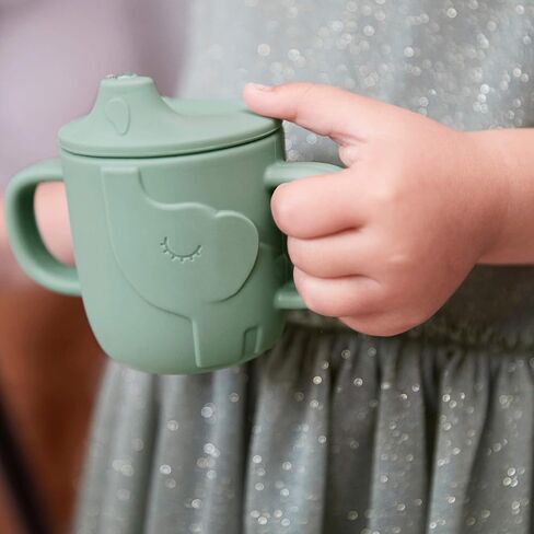 Done by Deer Peekaboo Spout Cup Elphee Blue - 2-in-1 Sippy Cup with Easy-Grip Handles - Shatterproof Food-Grade Silicone - Dishwasher Safe - Microwave and Freezer Safe in Saudi Arabia