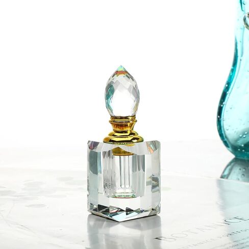 H&D HYALINE & DORA Handmade Clear Art Carved Crystal Empty Mini Refillable Perfume Bottle in Kuwait