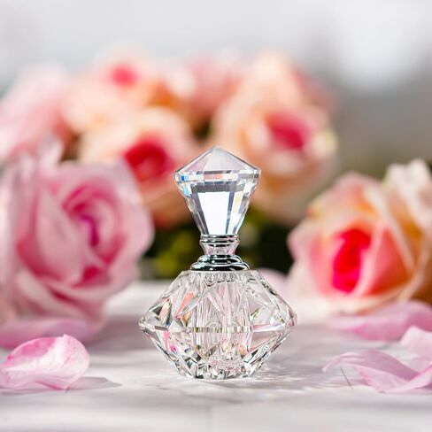 H&D HYALINE & DORA Handmade Clear Art Carved Crystal Empty Mini Refillable Perfume Bottle in Kuwait
