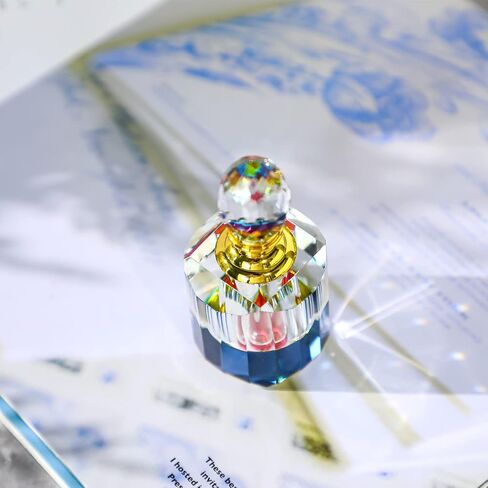 H&D HYALINE & DORA Handmade Clear Art Carved Crystal Empty Mini Refillable Perfume Bottle in Kuwait