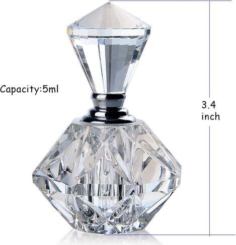 H&D HYALINE & DORA Handmade Clear Art Carved Crystal Empty Mini Refillable Perfume Bottle in Kuwait