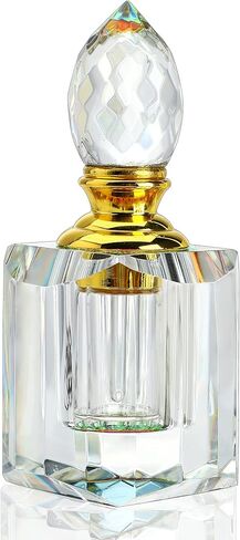 H&D HYALINE & DORA Handmade Clear Art Carved Crystal Empty Mini Refillable Perfume Bottle in Kuwait