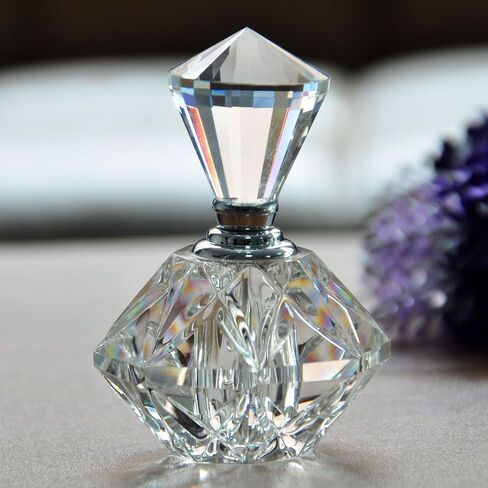 H&D HYALINE & DORA Handmade Clear Art Carved Crystal Empty Mini Refillable Perfume Bottle in Kuwait