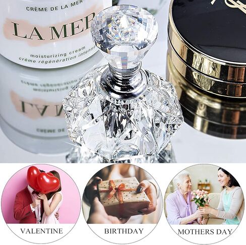 H&D HYALINE & DORA Handmade Clear Art Carved Crystal Empty Mini Refillable Perfume Bottle in Kuwait