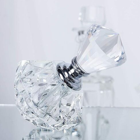 H&D HYALINE & DORA Handmade Clear Art Carved Crystal Empty Mini Refillable Perfume Bottle in Kuwait