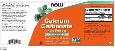 NOW Foods Calcium Carbonate Powder, 12 Ounce in Saudi Arabia
