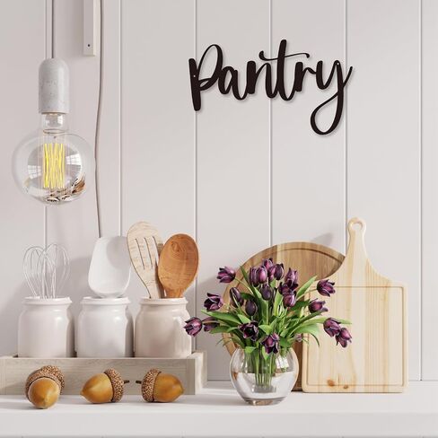 Pantry Word Sign Metal Wall Decor - 12"X7.4" Pantry Decor for Home Kitchen Restaurant Coffee Shop Store Farmhouse Wall Decor in Kuwait