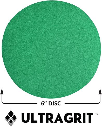 UltraGrit Green 6" Sanding Disc, Hook and Loop, P180, P320, P400 Variety Pack, No Holes - 24 Discs per Box - Random Orbital Sandpaper in Saudi Arabia