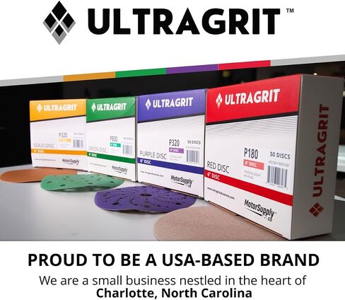 UltraGrit Green 6" Sanding Disc, Hook and Loop, P180, P320, P400 Variety Pack, No Holes - 24 Discs per Box - Random Orbital Sandpaper in Saudi Arabia