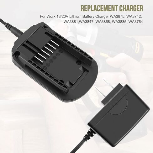 ADVTRONICS WA3742 Charger Compatible with Worx 20V Lithium Battery WA3520 WA3525 WA3578, Charger Replacement for Worx Battery Charger 20V WA3732 WA3875 WA3881 in Kuwait